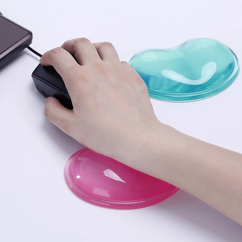 Venda por grosso Heart-Shaped gel de silicone Pulseira Resto Translucence tapete para rato