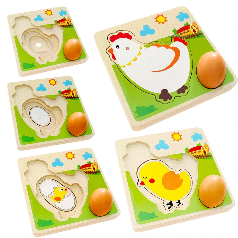 Huhn Aufwachsen Puzzles Holz Cartoon Puzzle frühe Emulational Ei Spielzeug