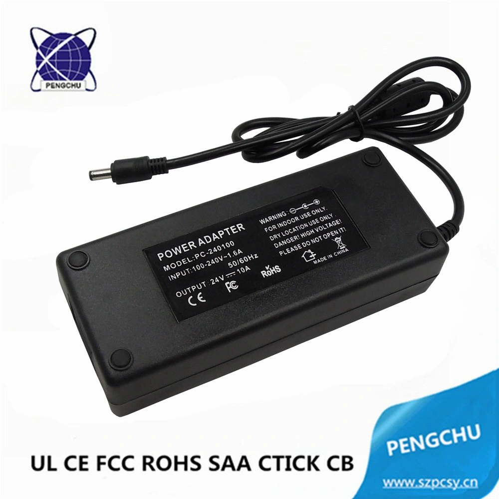 UL Approved 24V 10A Power Adapter 240W for LED Lights/3D Printer/Monitor