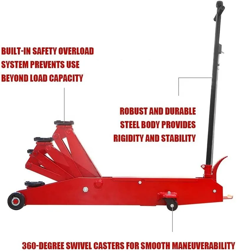 10t Hydraulic Heavy Duty Long Floor Jack Car Repair Horizontal Service Jack Garage Lifting Jack Tool Workshop Lifting Equipment for Sale