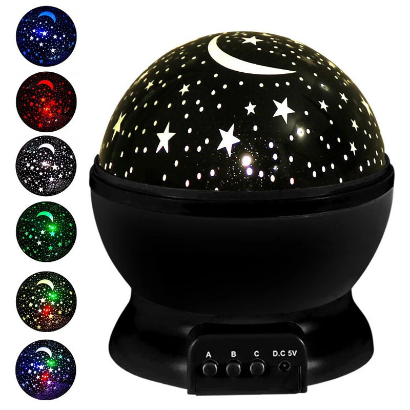 8 couleurs changeant projecteur Star Night Light Bureau rotatif à 360 degrés Lampe