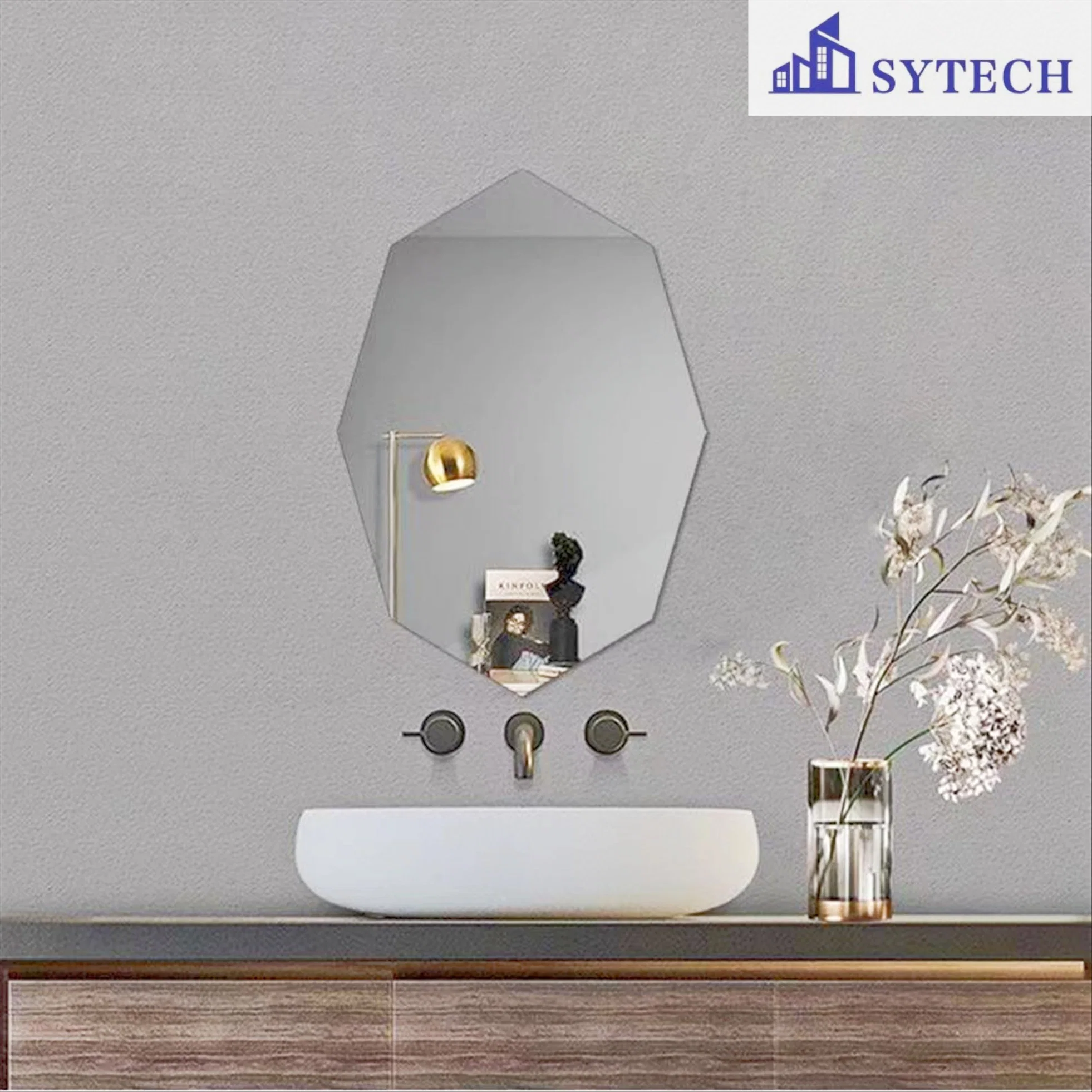 Nouveau miroir mural LED en aluminium et fer de forme ovale et ronde, sans cadre, pour la décoration intérieure de la maison en gros. Convient pour la salle de bains et le mobilier de salle de bains. Fabriqué en verre flotté.