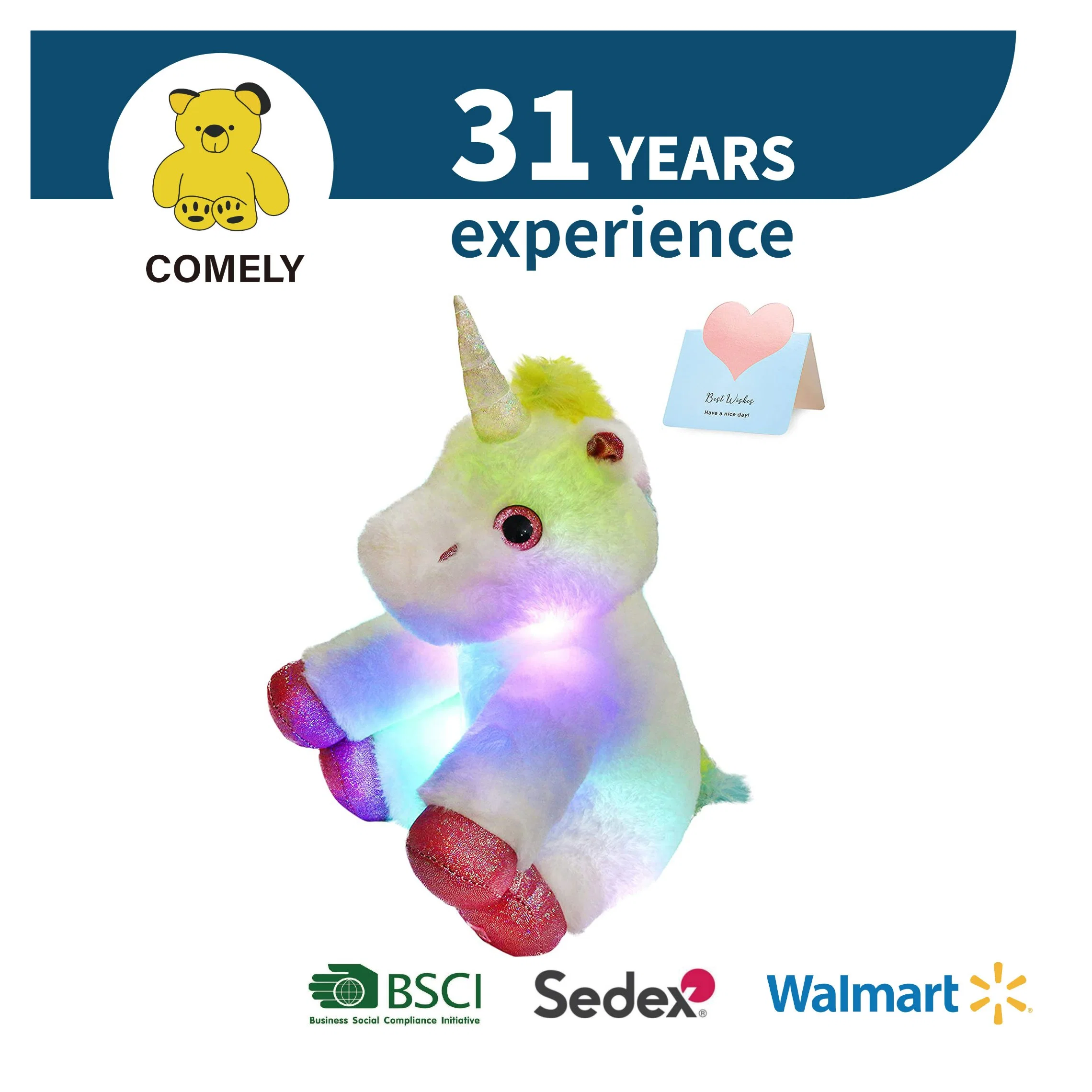 Fluffy Purple Unicorn Soft Stuffed Plush Animal Toy Gift for Kids Factory Manufacturer BSCI Sedex ISO9001