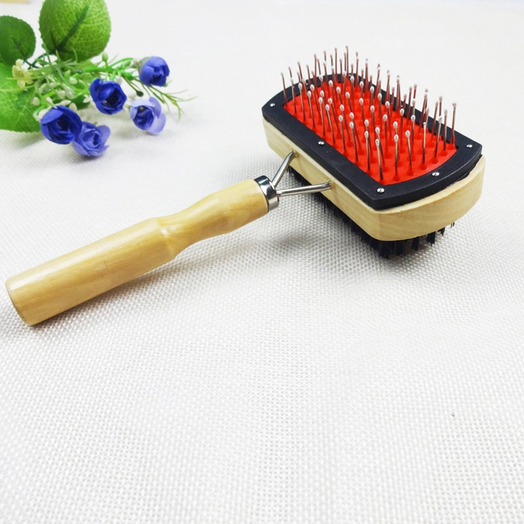 Quality Double Side Cat Grooming Supplies Dog Hair Deshedding Remover Custom Logo Pet Wood Brush