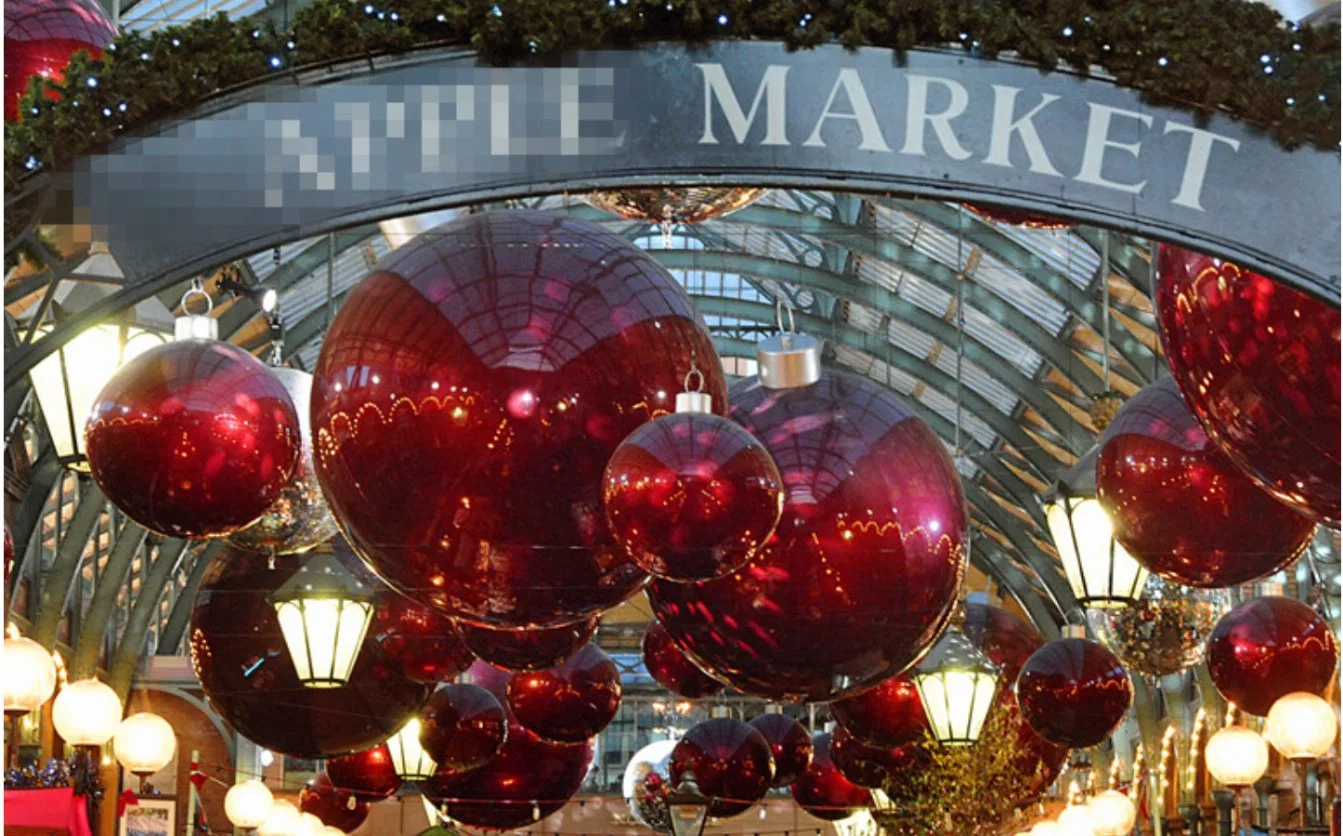 Artículos de Navidad Bolas de Navidad de plástico con diferentes formas para Centro Comercial decoración colgante