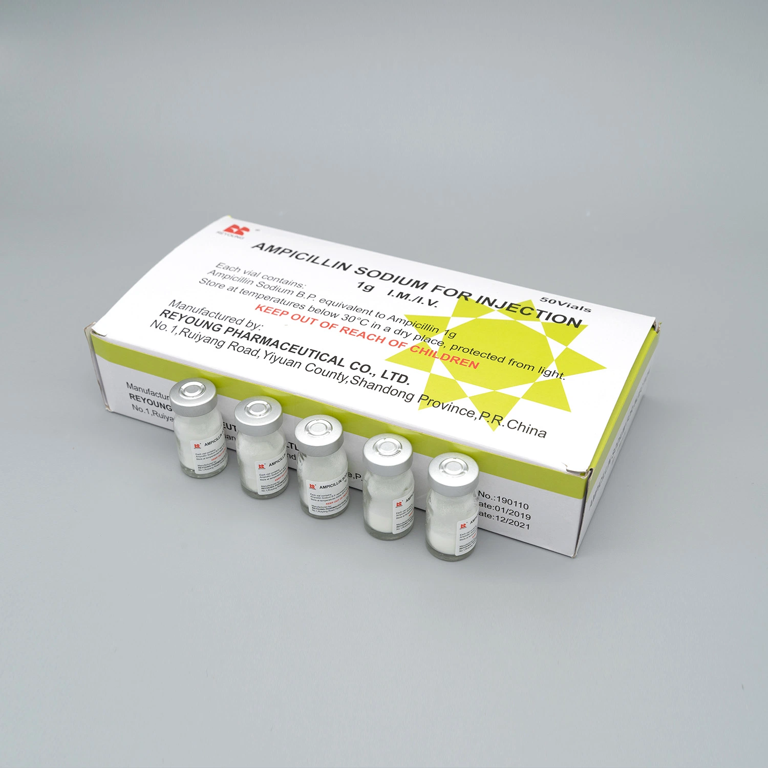 L'ampicilline sodique pour injection Reyoung Chine