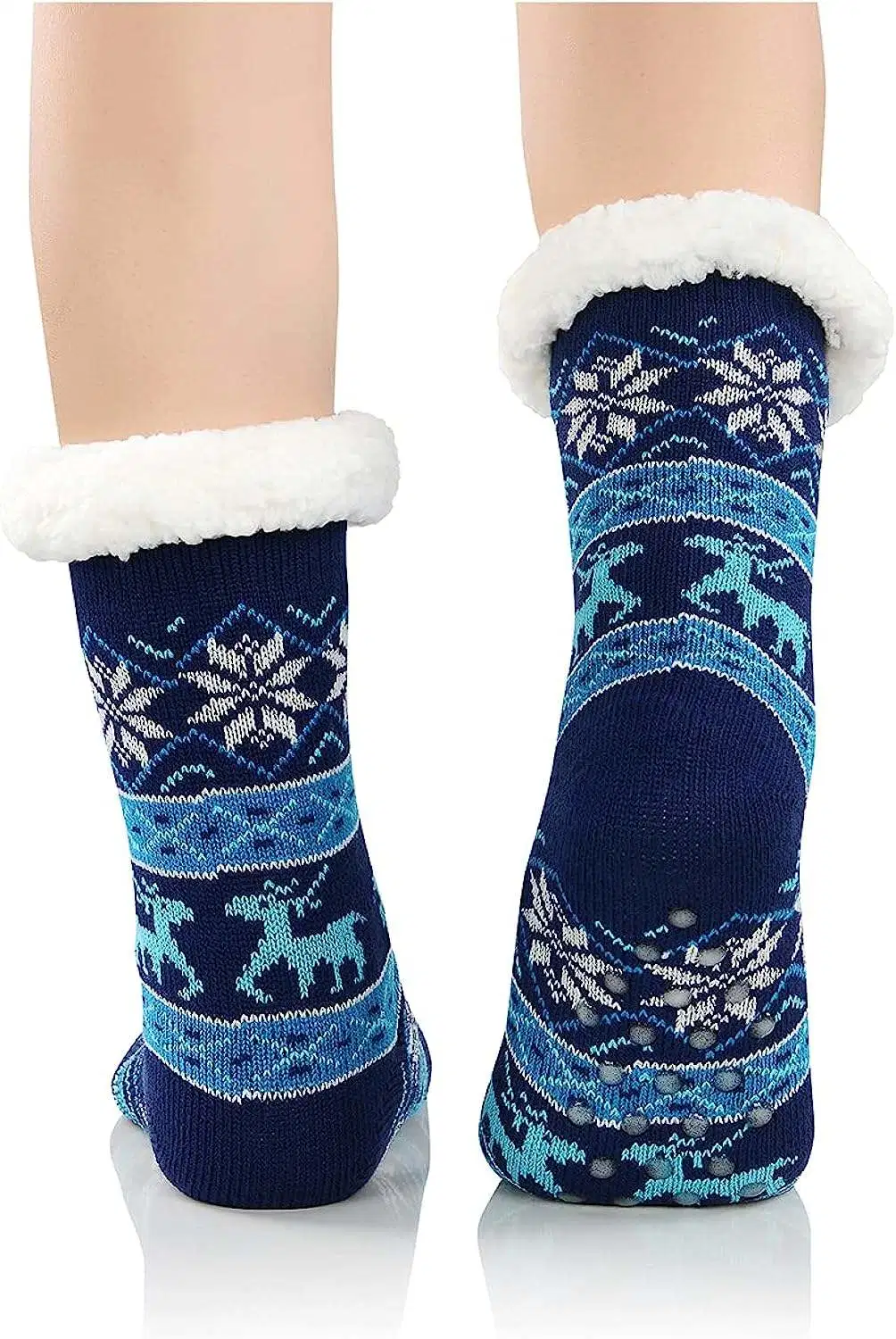 Xianghui Women Fluffy Christmas Unisex Novelty Hosiery Snow Winter Socks for Men