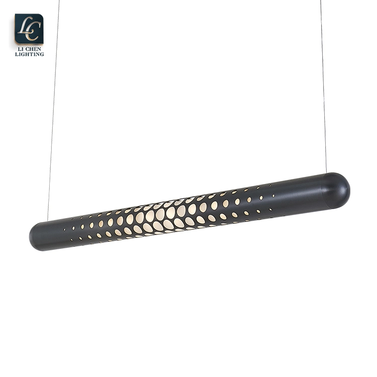 Gold Black Stainless Steel Round Bar Decoration LED Chandelier