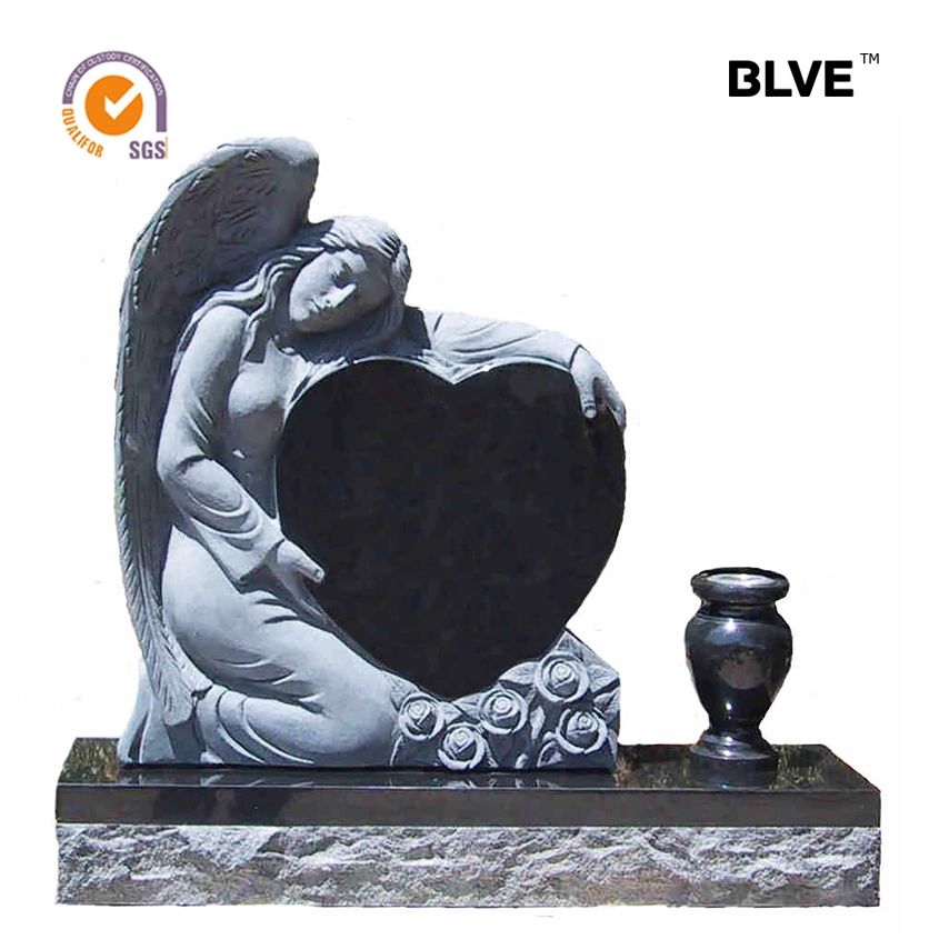 Marble Tombstone Grief Angels Statue Sculptures Tombstone and Monument Mty-26