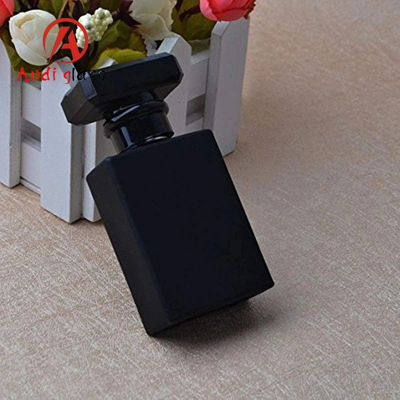 50ml Glass Perfume Bottle Empty Portable Perfume Atomizer Transparent Square Cologne Atomizer with Spray Applicator for Travel