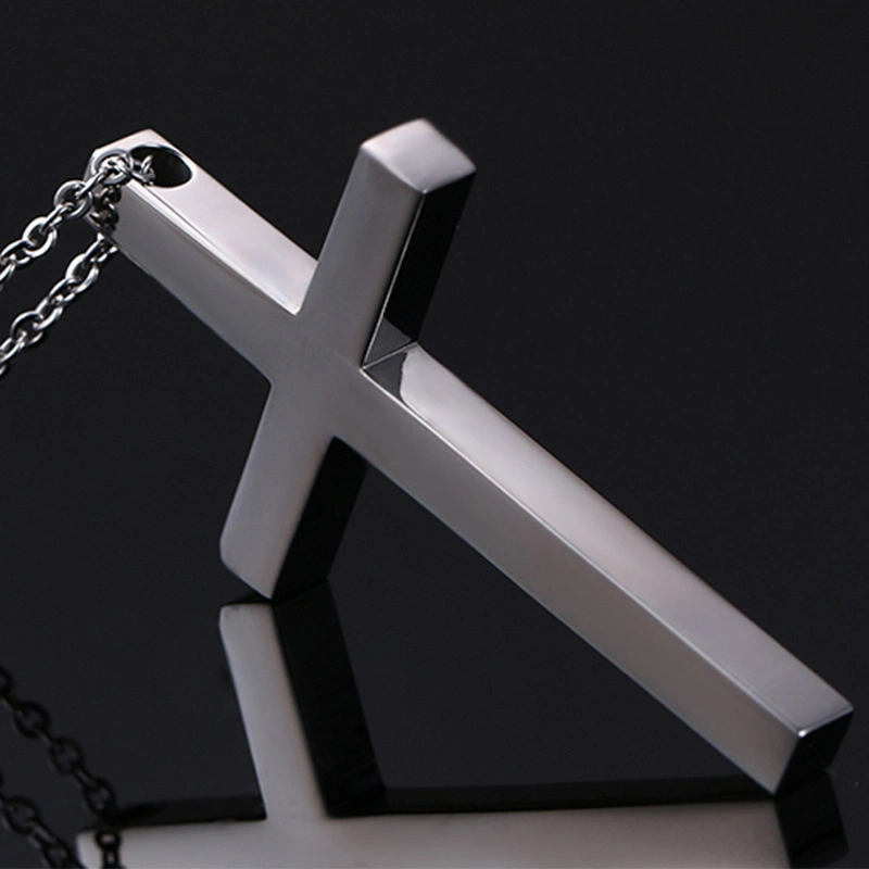 Crucifix Necklace Stainless Steel Cross Pendant Korean Jewelry Titanium Steel Jewelry