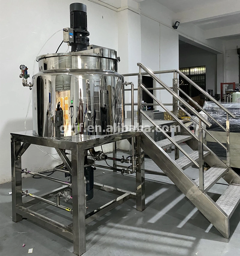 Stainless Steel Heating Jacket Mixing Tank with Agitator and Homogenizer