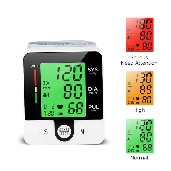 CE ISO Approved Medical Wrist Sphygmomanometer Wireless Blood Pressure Monitor Electric Plastic Customized LCD Household 2 Years