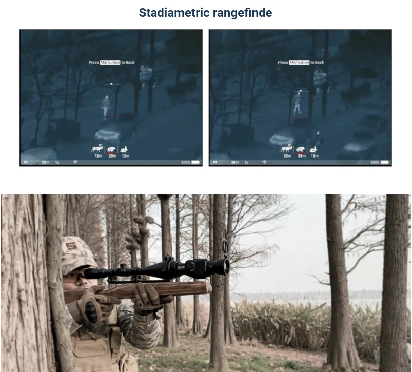 OEM ODM caza al aire libre alcance imágenes térmicas de Visión Nocturna Telescopio Monocular térmica