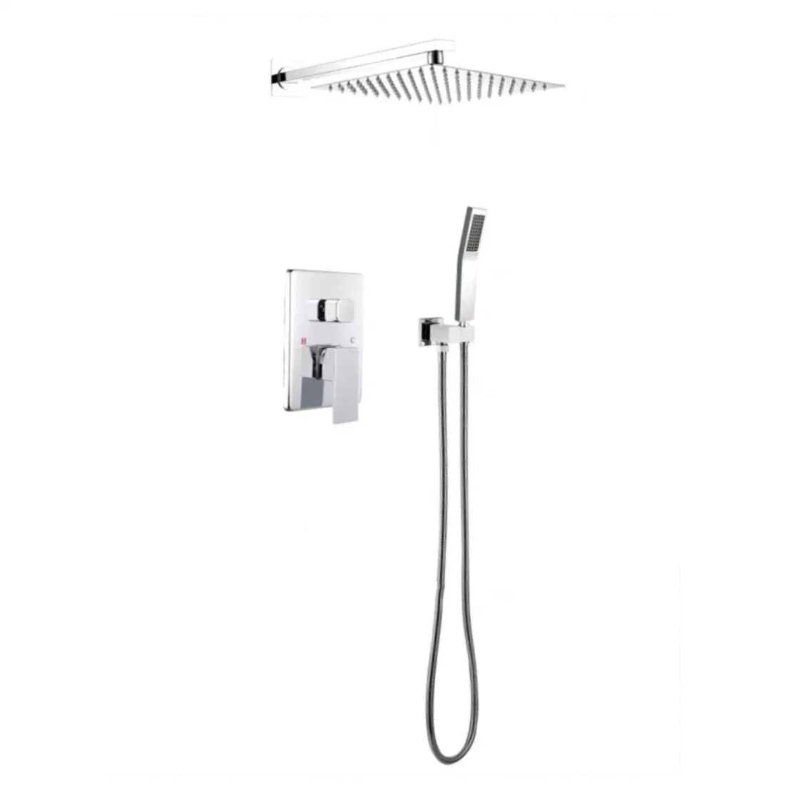 Accesorios de baño Brass Square techo oculto Ducha Set