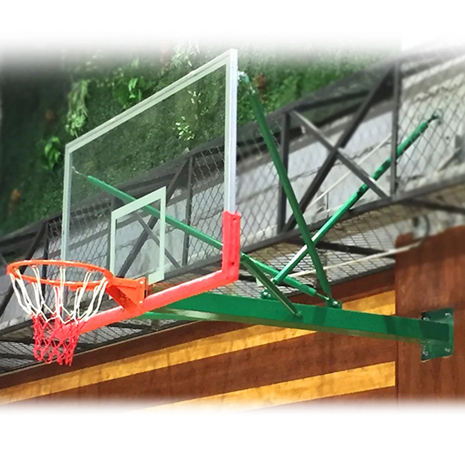 Professional Fixed Wall Mounted Basketball Hoop Basketball Stand Tempered Back Board