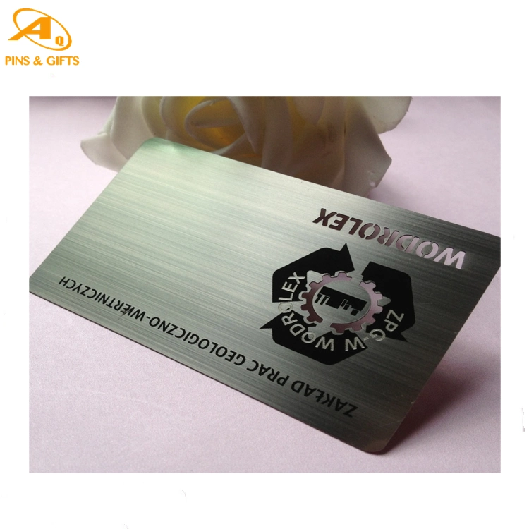 Luxury Credit Metal Card Brush PVC Wire Drawing Effect Metal Name Business Card