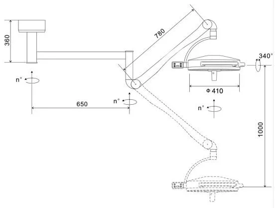 H2036D-2 Medical Surgical Ceiling Type LED Examination Light