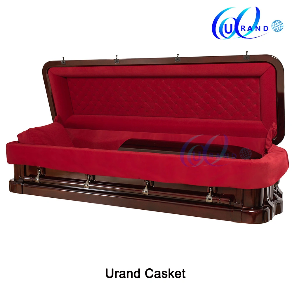 Luxry President American Style Chinese Culture Red Velvet Interior Casket
