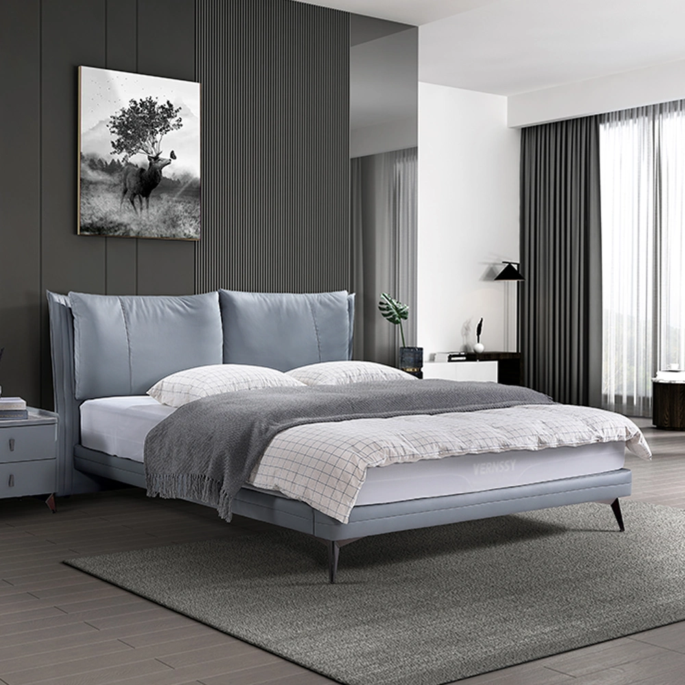 Placa de moderno design de cama de casal King Quarto Estofados conjunto de móveis de Casal