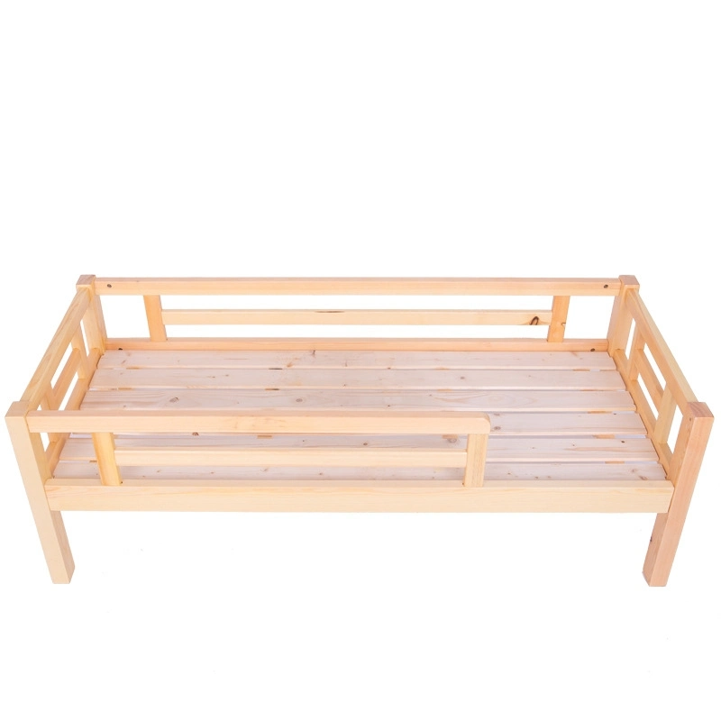 Kindergarten Solid Wood Children Bed with Guardrail 0617