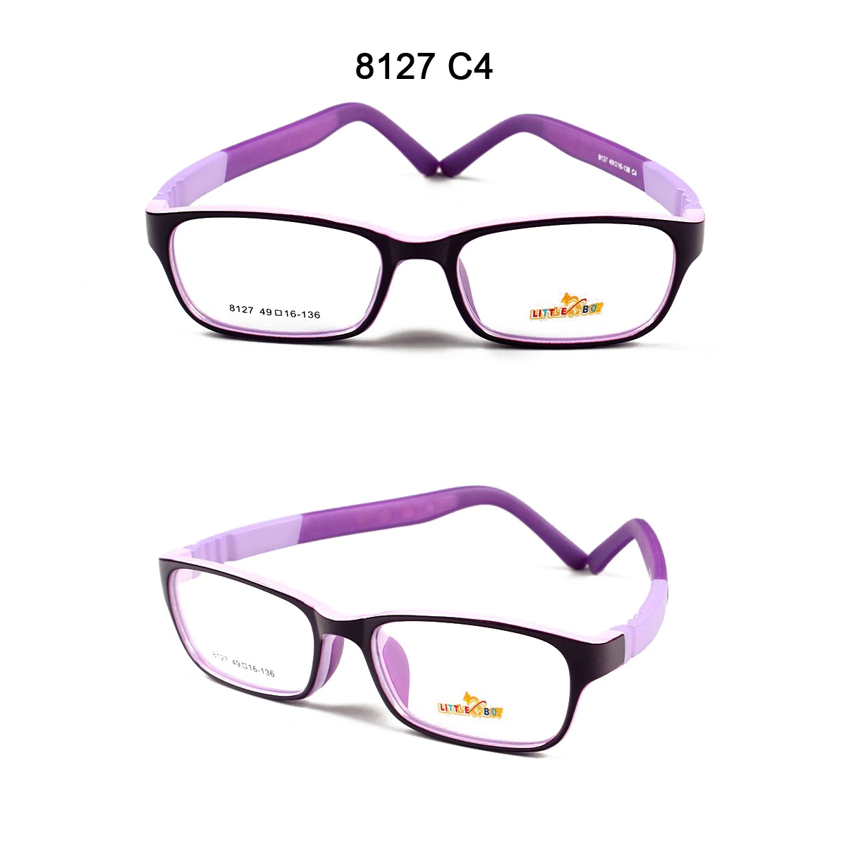 Children's Glasses Frame Environmental Protection Silicone Ultra-Light Soft Flat Lens, Non-Slip Foot Cover Optical Frame