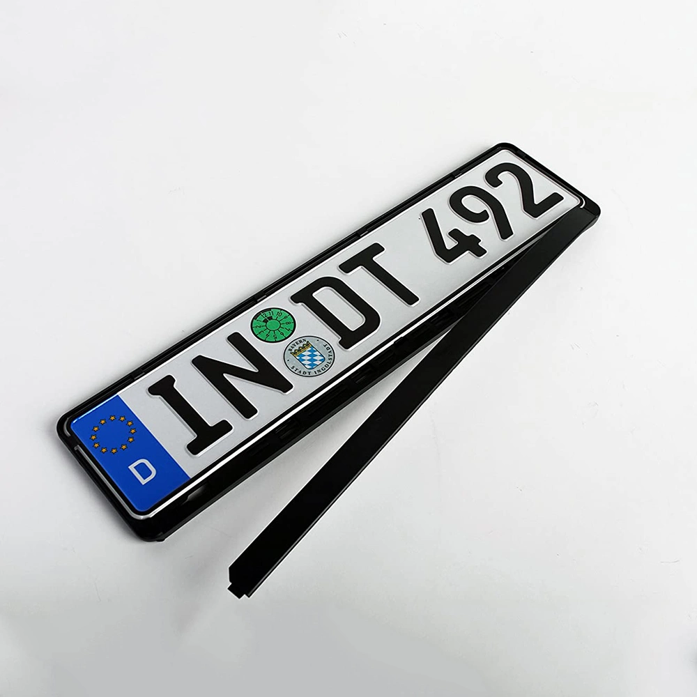 Standard Black Euro License Plate Holder - Universal Mounting Frame