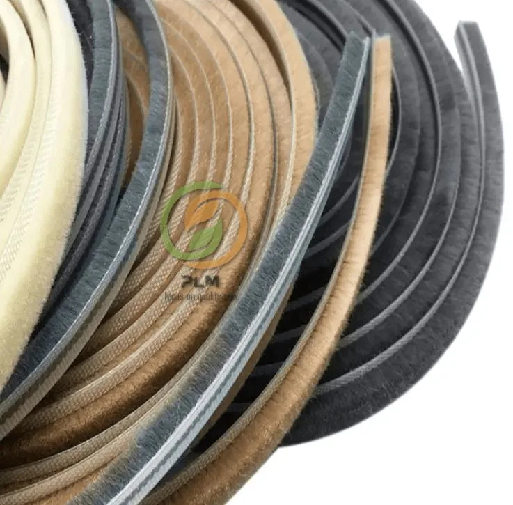 precio de fábrica cepillo lana Pile lamelunas tira de sellado de silicona grande Junta de la puerta Weather Strip Black/Grey Strip 48*600/700800/900 mm