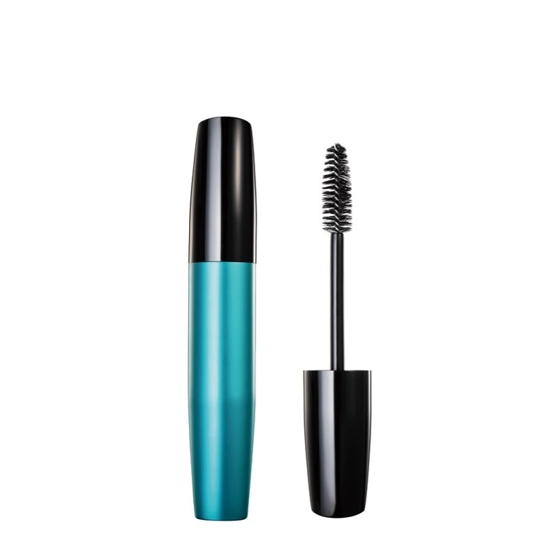 Empty Metal Oval Chubby Matte Blue Mascara Container with Wand