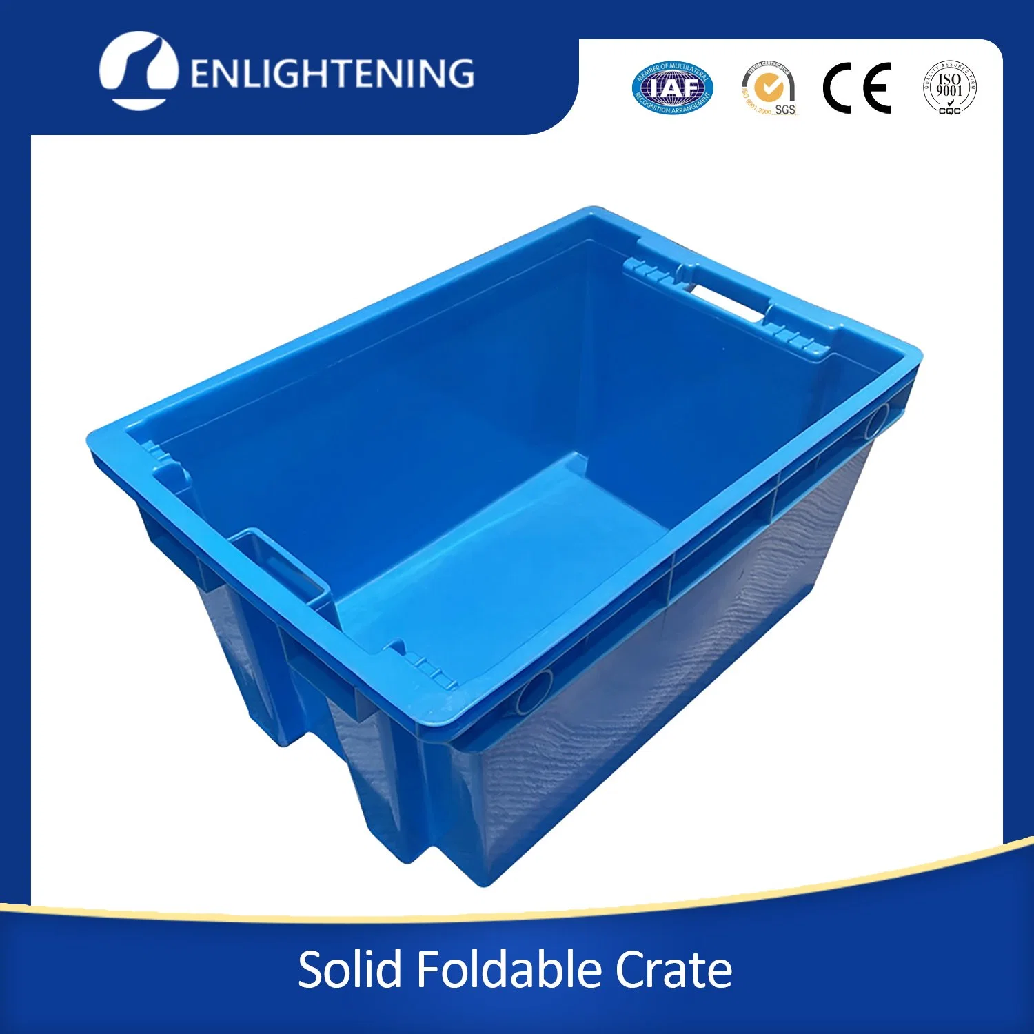 Nestable and Stackable Plastic Flat Noodles with Cover Container Plastic Storage and Transportation Bag Box Solid Nestable Crate