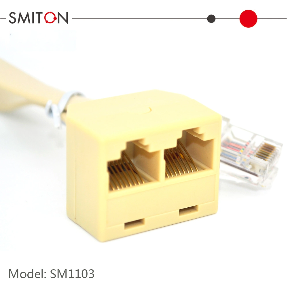 Cabo de conversão RJ45 macho/fêmea Ethernet de duas vias para divisor