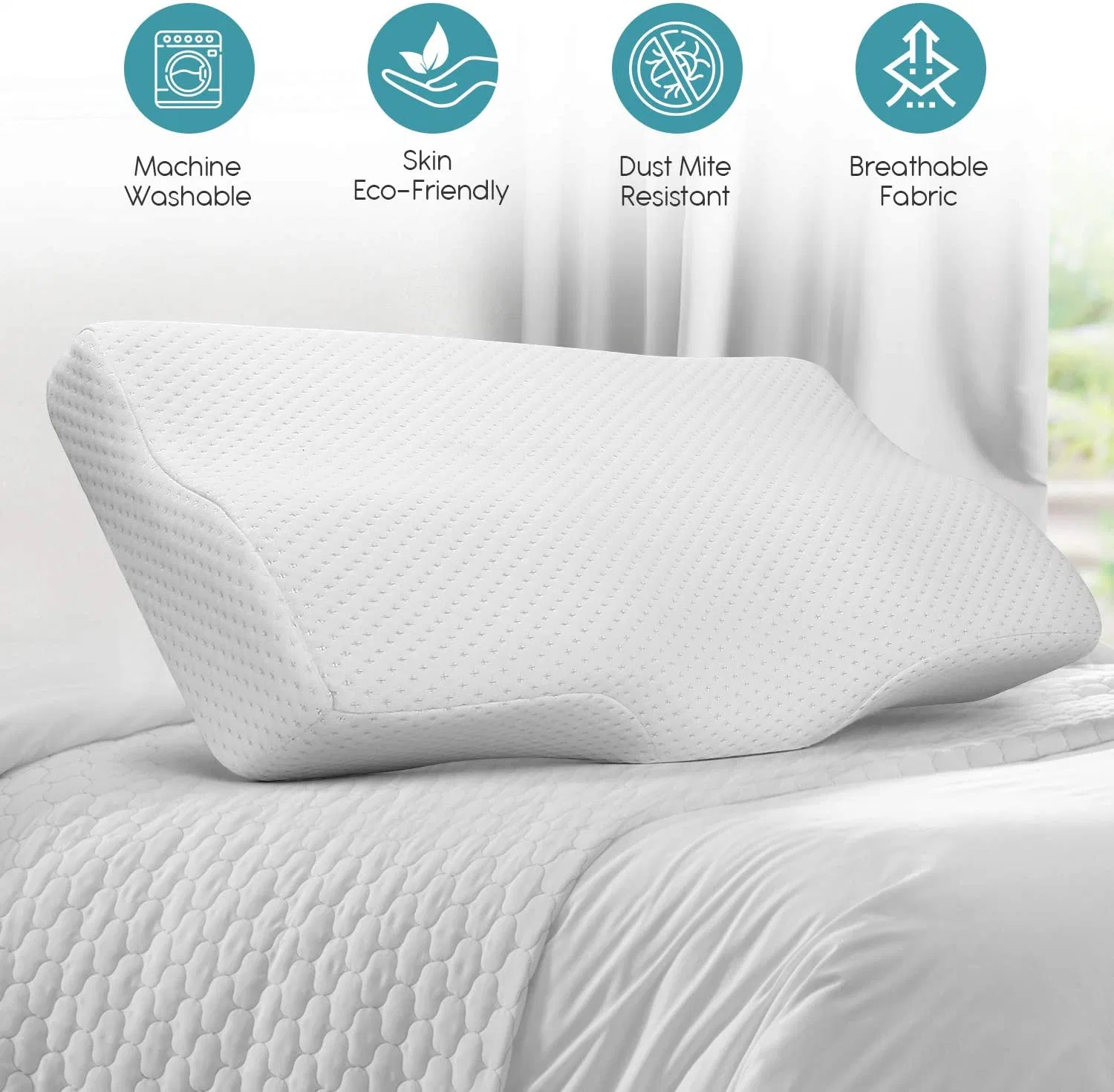 Fabricante Butterfly Ergonómico Almohada Cervical para Dormir Almohada de Espuma de Memoria Contorneada