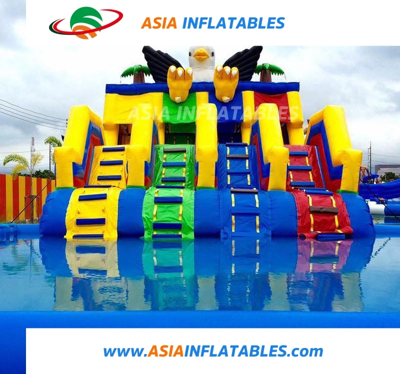 Candy Theme Amusement Inflatable Water Park with Slide Pool