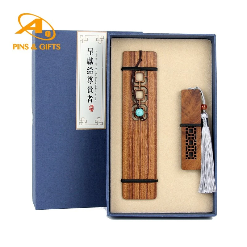 Customized Wooden Creative Crafts Gifts Chinese Antique Spring Summer Autumn Winter Bookmark for Office Supply Gift