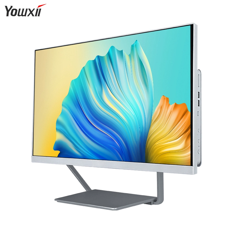 جهاز كمبيوتر سطح المكتب المتكامل بحجم 23.8 بوصة طراز Yowxii Ultra Thin PC Office Use AiO Wireless Charging Computer Business PC DVD الكاميرا من النوع C COM المس الكمبيوتر الشخصي المتكامل