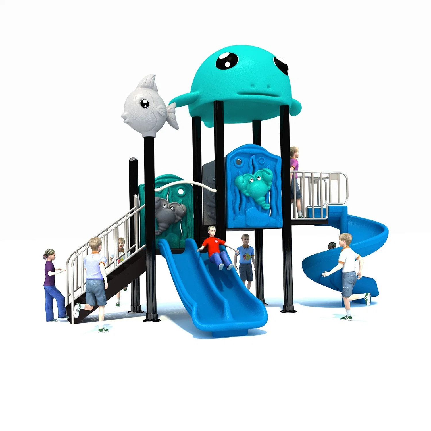 Outdoor Playground Equipment Community Park Large Children's Slide