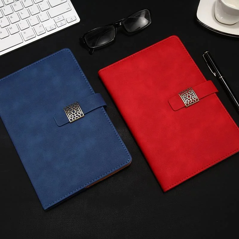 Caderno de impressão personalizada A5 Journal Business Diary em pele PU com Fivela