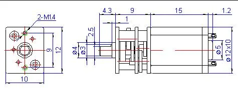 12mm 2,4V-3V kleines Stirnradgetriebe Gleichstromgetriebe gemeinsames Fahrrad Motor