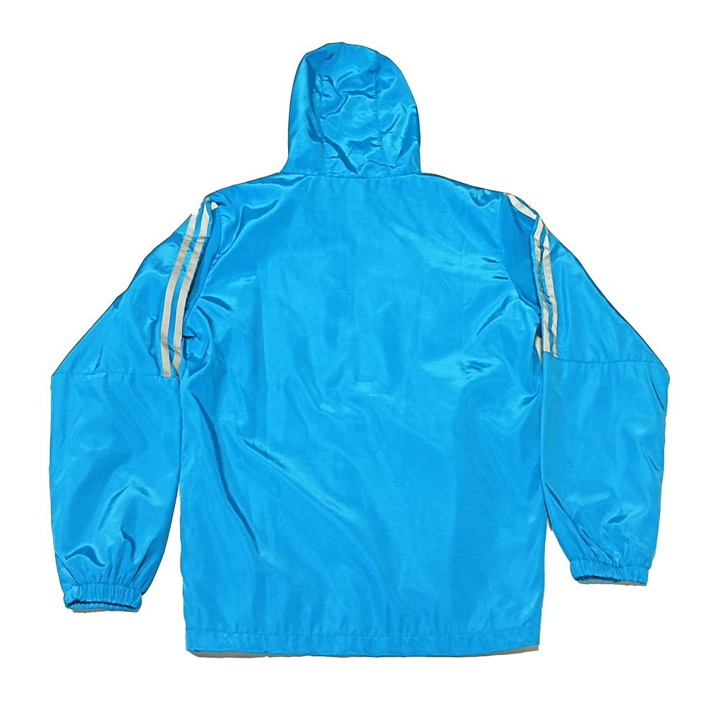 Chaqueta de manga larga con capucha, tira reflectante e impermeable azul