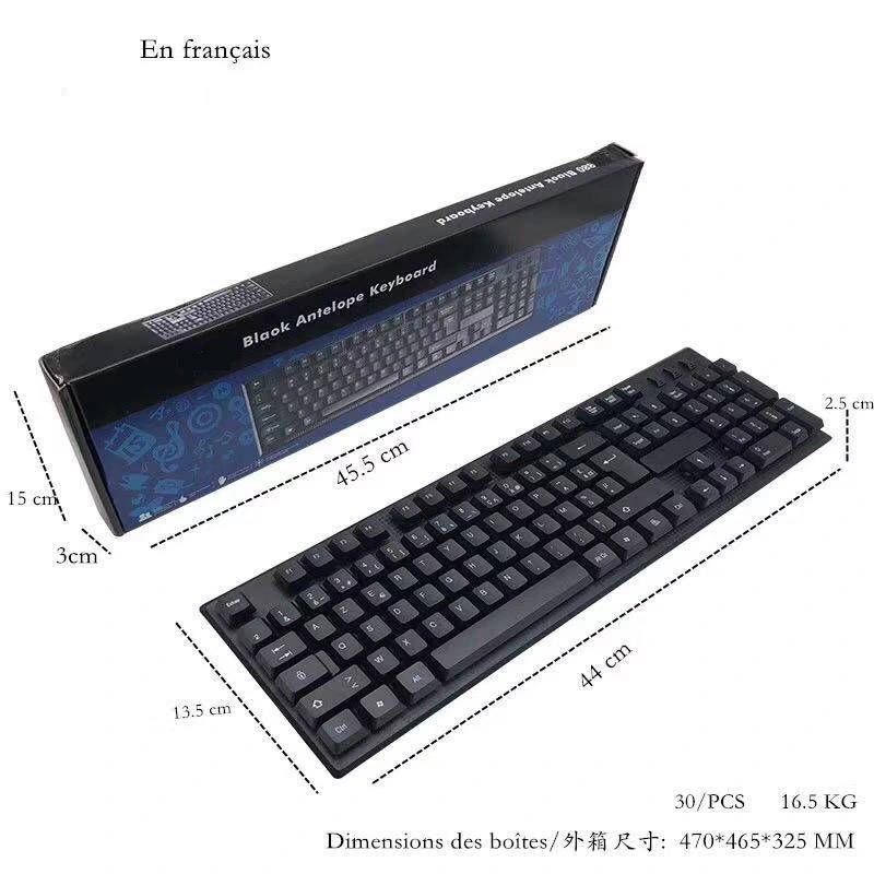 Neutral Englisch Verpackung Computer USB Arabisch Russisch Französisch Spanisch Tastatur