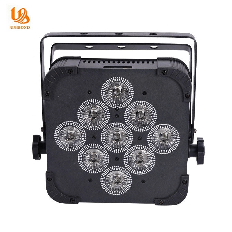 LED plano par 9 * 18 W 6in1 RGBW LED alimentado por bateria UV Luz