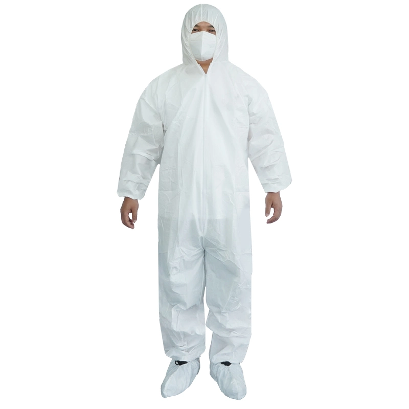 Disposable 45GSM Microporous Coverall Protective Waterproof Breathable Work Clothes