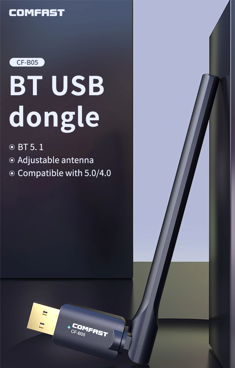 CF-B05 un Dongle USB Bluetooth con antena externa Adaptador USB V5.1 Transmisor Receptor de audio de música