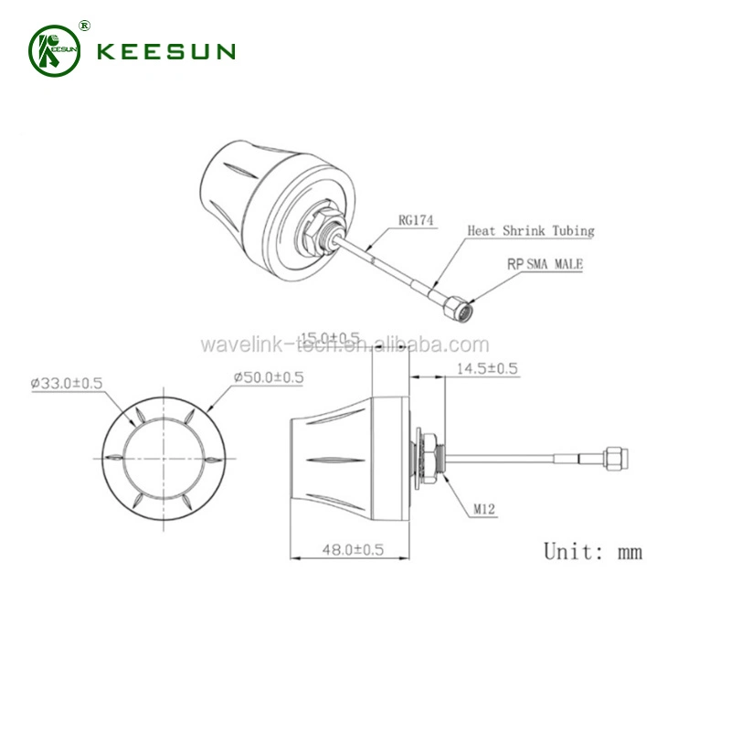 4G LTE Outdoor Screw Mount Waterproof Antenna with SMA Male Connector