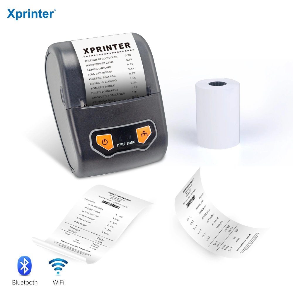 Xprinter XP-P502A USB+Bluetooth impresora portátil Impresora portatil Thermal Mini recibo Impresora