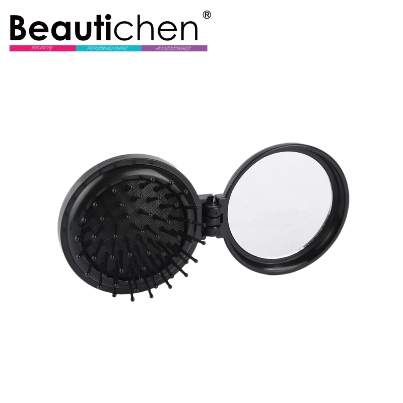 New Pocket Hair Brush Plastic Comb Private Label Size Mirror Set with Foldable Cheap Women Kids Plastic Hair Brush