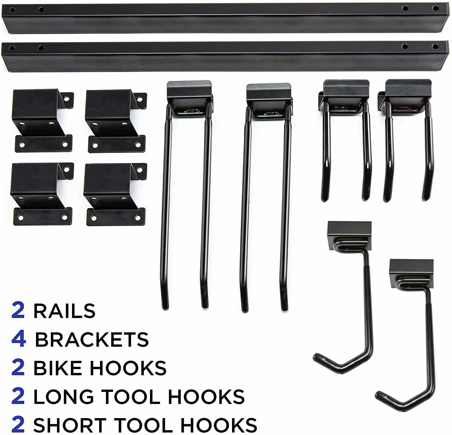 Jh-Mech Wall Mount Bike Garage Hanger for 6 Bicycles and Helmets Fits All Bikes