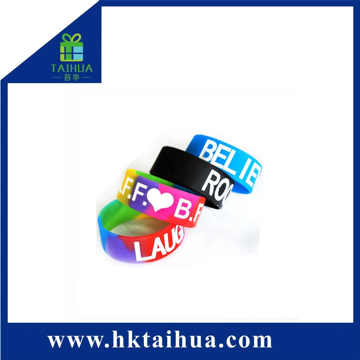 Wholesale/Supplier Cheap Colorful Logo Printed Silicone Bracelet/ Wristband