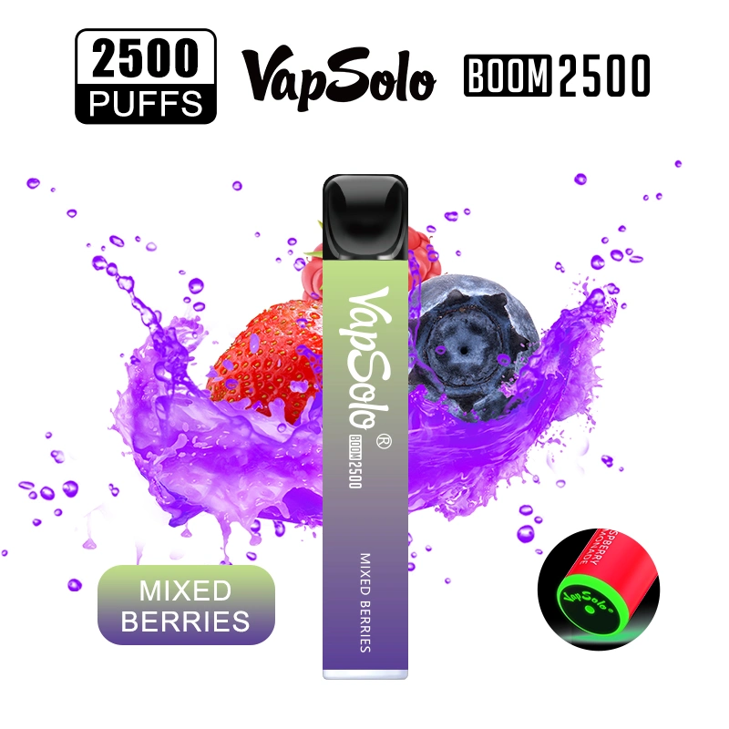 El buen gusto Vapsolo Boom 2500 Puff Hookah cigarrillo electrónico cigarrillos electrónicos gratuitos precio extra de humos de la muestra de Vape desechables