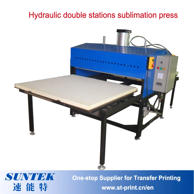 Las estaciones de doble hidráulica neumática de la sublimación de la máquina de prensa